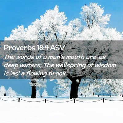 Picture 02 - Proverbs 18:4 ASV - The words of a man's mouth are `as' deep waters; - Bible Verse Picture