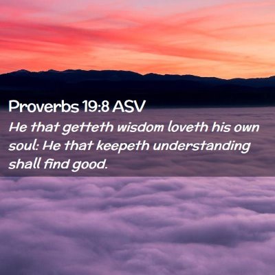 Picture 02 - Proverbs 19:8 ASV - He that getteth wisdom loveth his own soul: He - Bible Verse Picture