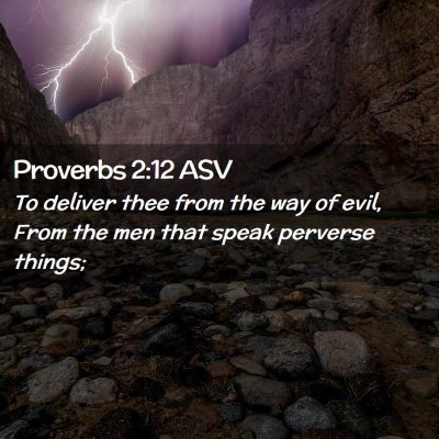 Picture 02 - Proverbs 2:12 ASV - To deliver thee from the way of evil, From the - Bible Verse Picture