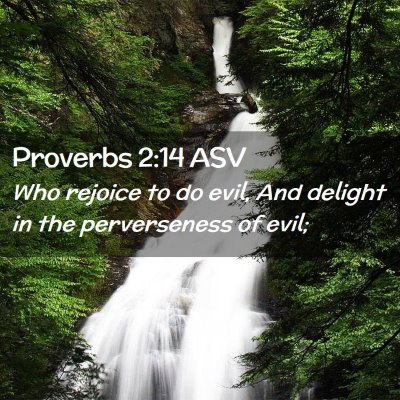 Picture 02 - Proverbs 2:14 ASV - Who rejoice to do evil, And delight in the - Bible Verse Picture