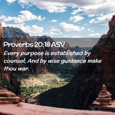 Picture 02 - Proverbs 20:18 ASV - Every purpose is established by counsel; And by - Bible Verse Picture