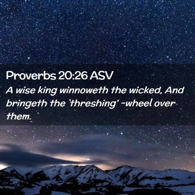 Picture 02 - Proverbs 20:26 ASV - A wise king winnoweth the wicked, And bringeth - Bible Verse Picture