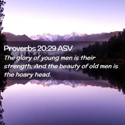 Picture 02 - Proverbs 20:29 ASV - The glory of young men is their strength; And the - Bible Verse Picture