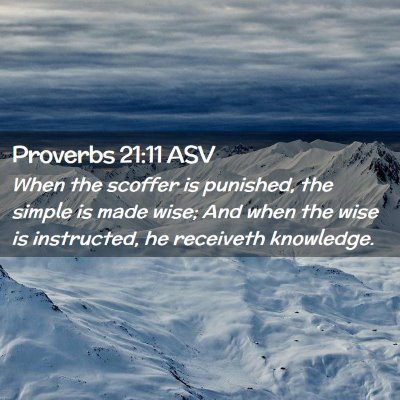 Picture 02 - Proverbs 21:11 ASV - When the scoffer is punished, the simple is made - Bible Verse Picture