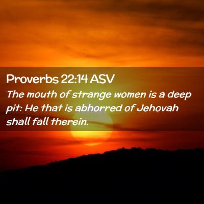 Picture 02 - Proverbs 22:14 ASV - The mouth of strange women is a deep pit: He that - Bible Verse Picture