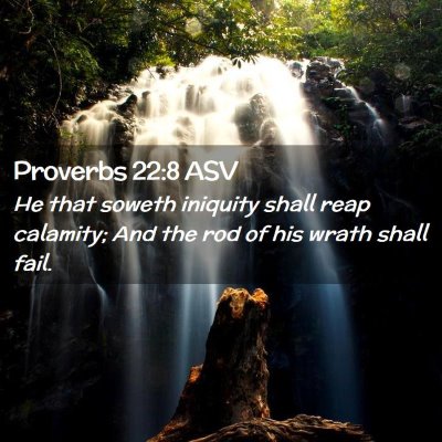Picture 02 - Proverbs 22:8 ASV - He that soweth iniquity shall reap calamity; And - Bible Verse Picture