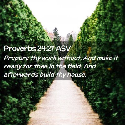 Picture 02 - Proverbs 24:27 ASV - Prepare thy work without, And make it ready for - Bible Verse Picture
