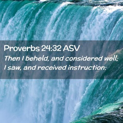 Picture 02 - Proverbs 24:32 ASV - Then I beheld, and considered well; I saw, and - Bible Verse Picture