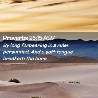 Picture 02 - Proverbs 25:15 ASV - By long forbearing is a ruler persuaded, And a - Bible Verse Picture