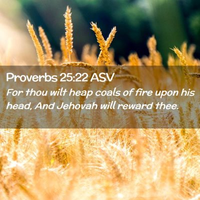 Picture 02 - Proverbs 25:22 ASV - For thou wilt heap coals of fire upon his head, - Bible Verse Picture