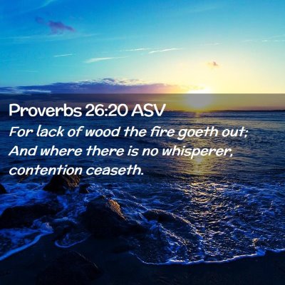 Picture 02 - Proverbs 26:20 ASV - For lack of wood the fire goeth out; And where - Bible Verse Picture