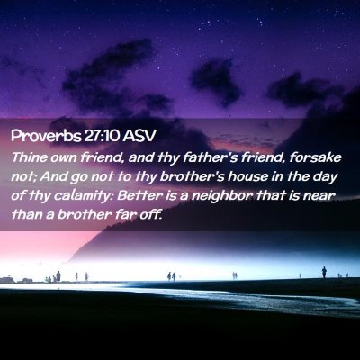 Picture 02 - Proverbs 27:10 ASV - Thine own friend, and thy father's friend, - Bible Verse Picture