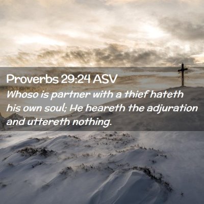 Picture 02 - Proverbs 29:24 ASV - Whoso is partner with a thief hateth his own - Bible Verse Picture
