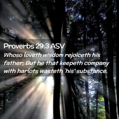 Picture 02 - Proverbs 29:3 ASV - Whoso loveth wisdom rejoiceth his father; But he - Bible Verse Picture