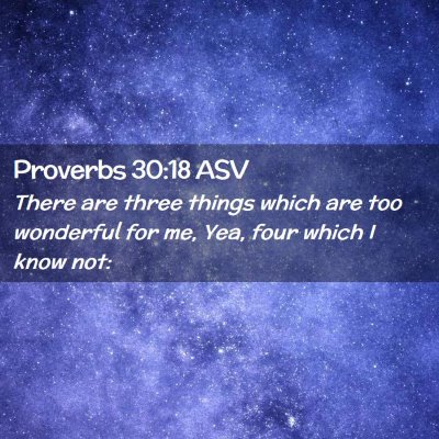 Picture 02 - Proverbs 30:18 ASV - There are three things which are too wonderful - Bible Verse Picture