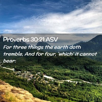 Picture 02 - Proverbs 30:21 ASV - For three things the earth doth tremble, And for - Bible Verse Picture