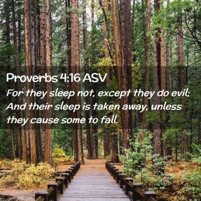 Picture 02 - Proverbs 4:16 ASV - For they sleep not, except they do evil; And - Bible Verse Picture