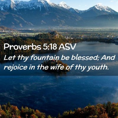 Picture 02 - Proverbs 5:18 ASV - Let thy fountain be blessed; And rejoice in the - Bible Verse Picture