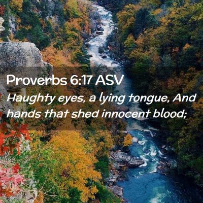 Picture 02 - Proverbs 6:17 ASV - Haughty eyes, a lying tongue, And hands that shed - Bible Verse Picture