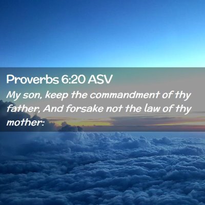 Picture 02 - Proverbs 6:20 ASV - My son, keep the commandment of thy father, And - Bible Verse Picture