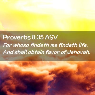Picture 02 - Proverbs 8:35 ASV - For whoso findeth me findeth life, And shall - Bible Verse Picture
