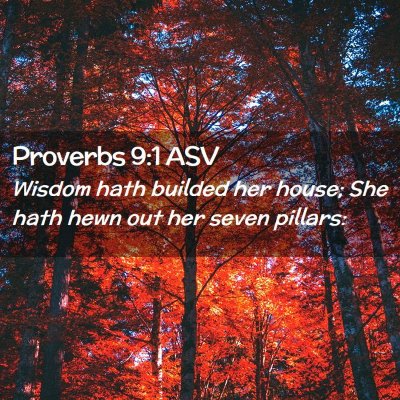 Picture 02 - Proverbs 9:1 ASV - Wisdom hath builded her house; She hath hewn out - Bible Verse Picture