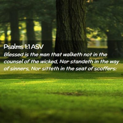 Picture 02 - Psalms 1:1 ASV - Blessed is the man that walketh not in the - Bible Verse Picture