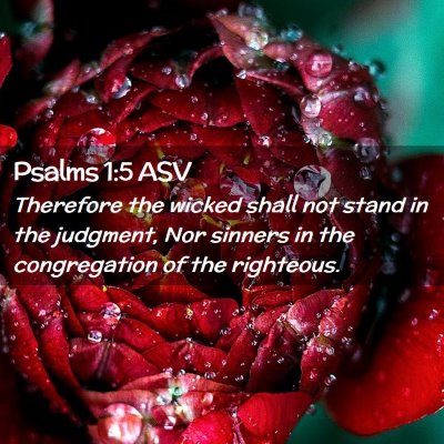 Picture 02 - Psalms 1:5 ASV - Therefore the wicked shall not stand in the - Bible Verse Picture