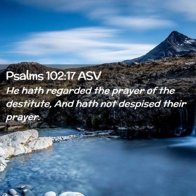 Picture 02 - Psalms 102:17 ASV - He hath regarded the prayer of the destitute, And - Bible Verse Picture