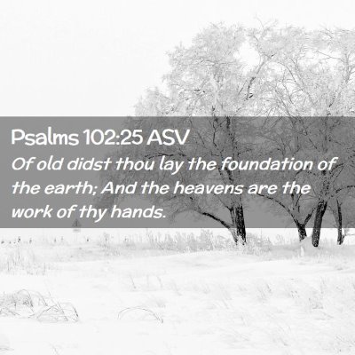 Picture 02 - Psalms 102:25 ASV - Of old didst thou lay the foundation of the - Bible Verse Picture