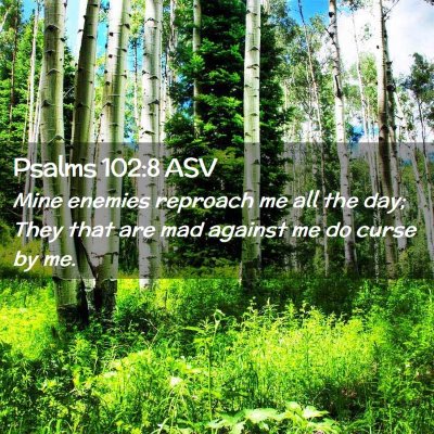Picture 02 - Psalms 102:8 ASV - Mine enemies reproach me all the day; They that - Bible Verse Picture