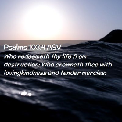 Picture 02 - Psalms 103:4 ASV - Who redeemeth thy life from destruction; Who - Bible Verse Picture