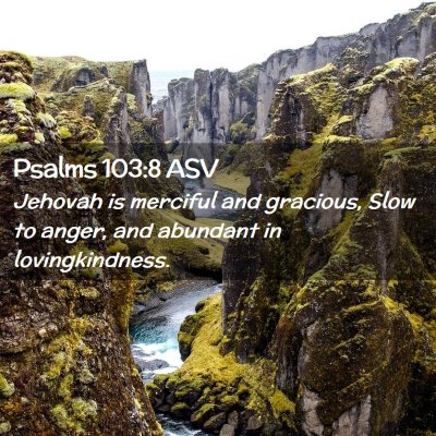 Picture 02 - Psalms 103:8 ASV - Jehovah is merciful and gracious, Slow to anger, - Bible Verse Picture