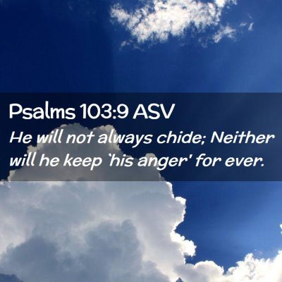 Picture 02 - Psalms 103:9 ASV - He will not always chide; Neither will he keep - Bible Verse Picture