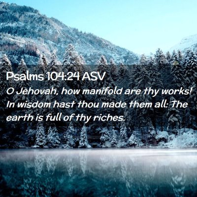 Picture 02 - Psalms 104:24 ASV - O Jehovah, how manifold are thy works! In wisdom - Bible Verse Picture