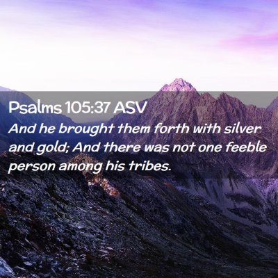 Picture 02 - Psalms 105:37 ASV - And he brought them forth with silver and gold; - Bible Verse Picture