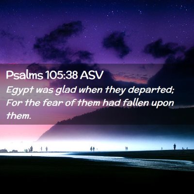 Picture 02 - Psalms 105:38 ASV - Egypt was glad when they departed; For the fear - Bible Verse Picture