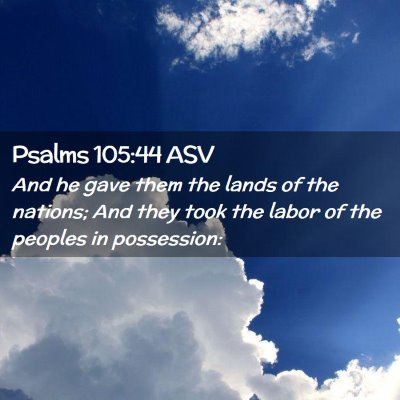 Picture 02 - Psalms 105:44 ASV - And he gave them the lands of the nations; And - Bible Verse Picture