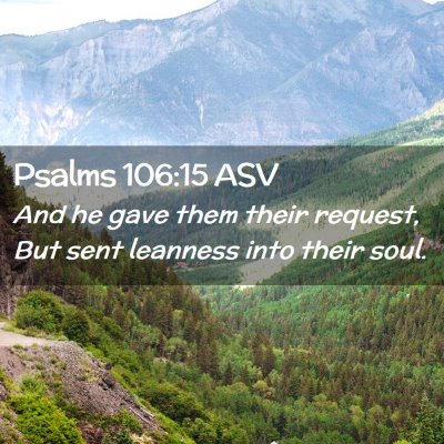 Picture 02 - Psalms 106:15 ASV - And he gave them their request, But sent leanness - Bible Verse Picture