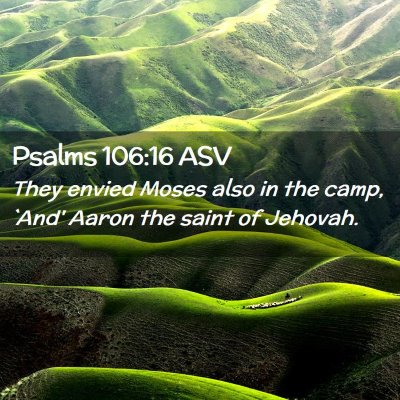 Picture 02 - Psalms 106:16 ASV - They envied Moses also in the camp, `And' Aaron - Bible Verse Picture