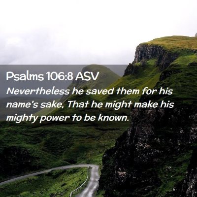 Picture 02 - Psalms 106:8 ASV - Nevertheless he saved them for his name's sake, - Bible Verse Picture
