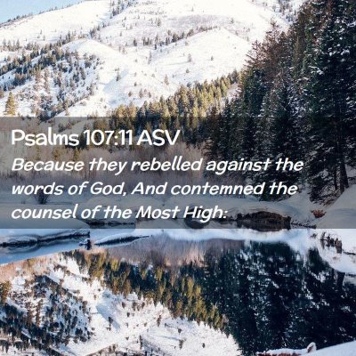 Picture 02 - Psalms 107:11 ASV - Because they rebelled against the words of God, - Bible Verse Picture