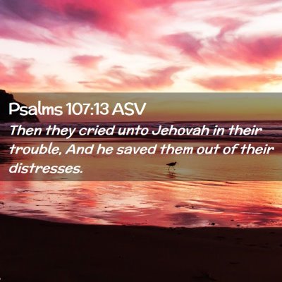 Picture 02 - Psalms 107:13 ASV - Then they cried unto Jehovah in their trouble, - Bible Verse Picture