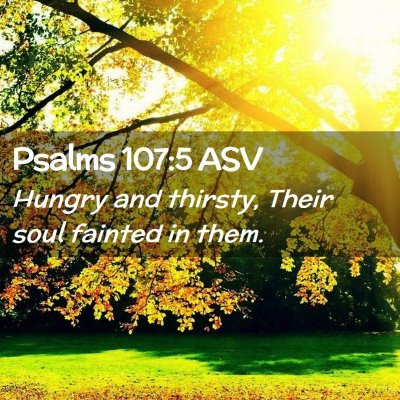 Picture 02 - Psalms 107:5 ASV - Hungry and thirsty, Their soul fainted in - Bible Verse Picture