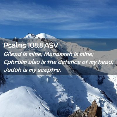 Picture 02 - Psalms 108:8 ASV - Gilead is mine; Manasseh is mine; Ephraim also is - Bible Verse Picture