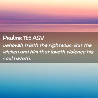 Picture 02 - Psalms 11:5 ASV - Jehovah trieth the righteous; But the wicked and - Bible Verse Picture