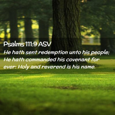 Picture 02 - Psalms 111:9 ASV - He hath sent redemption unto his people; He hath - Bible Verse Picture