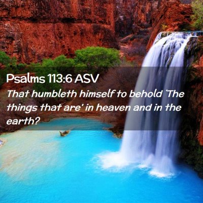 Picture 02 - Psalms 113:6 ASV - That humbleth himself to behold `The things that - Bible Verse Picture