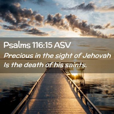 Picture 02 - Psalms 116:15 ASV - Precious in the sight of Jehovah Is the death of - Bible Verse Picture