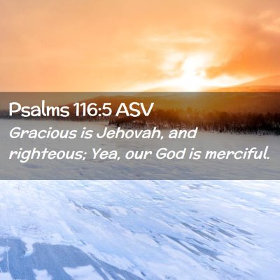 Picture 02 - Psalms 116:5 ASV - Gracious is Jehovah, and righteous; Yea, our God - Bible Verse Picture